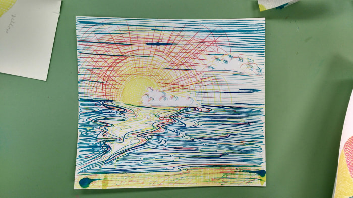 This one is also the dip pen and watercolor, however, I had fun trying a landscape instead of just a few isolated objects.