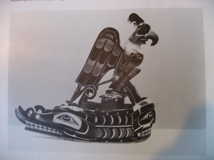 Double headed sea serpent crest with Kolus bird. This was worn by Jonny Scow and Bill Scow.