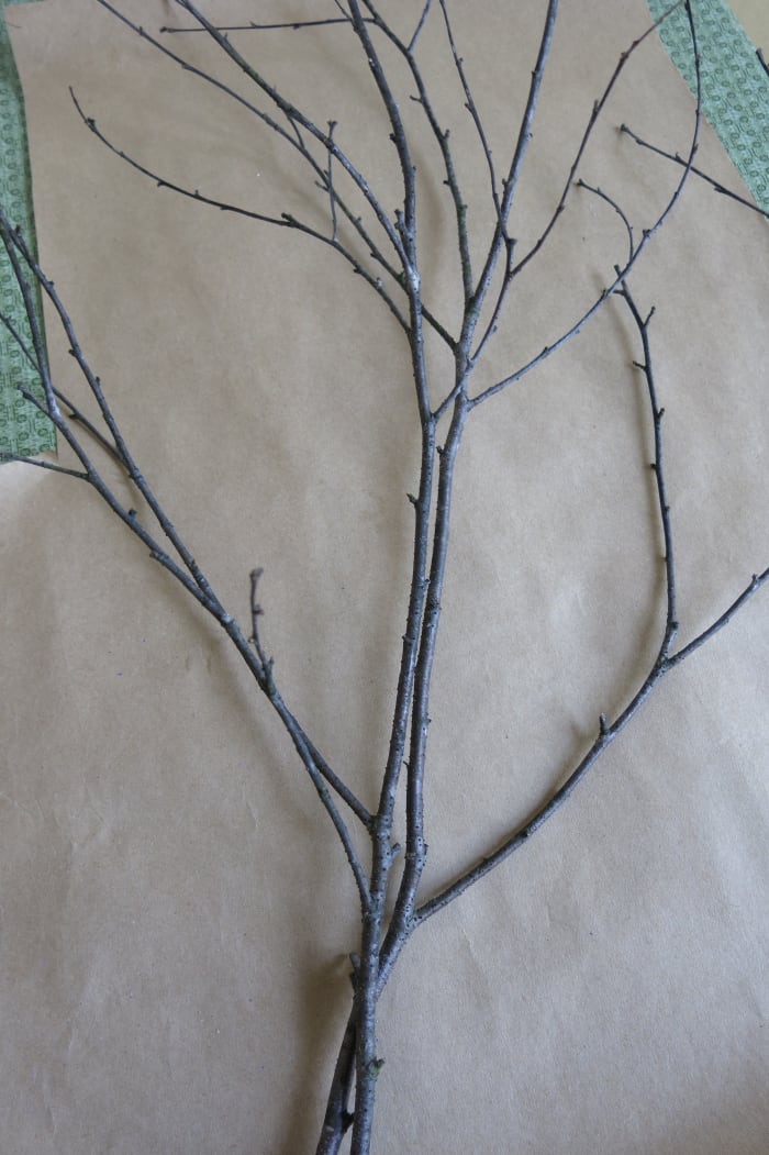 You can double up on your branches to create the shape you want for your flower display