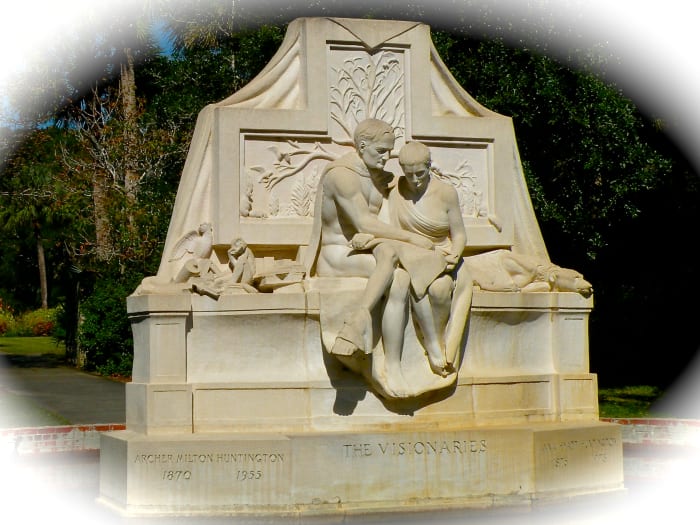Anna's sculpture,The Visionaries, depicts Anna and Archer Huntington pouring over plans for Brookgreen Gardens.