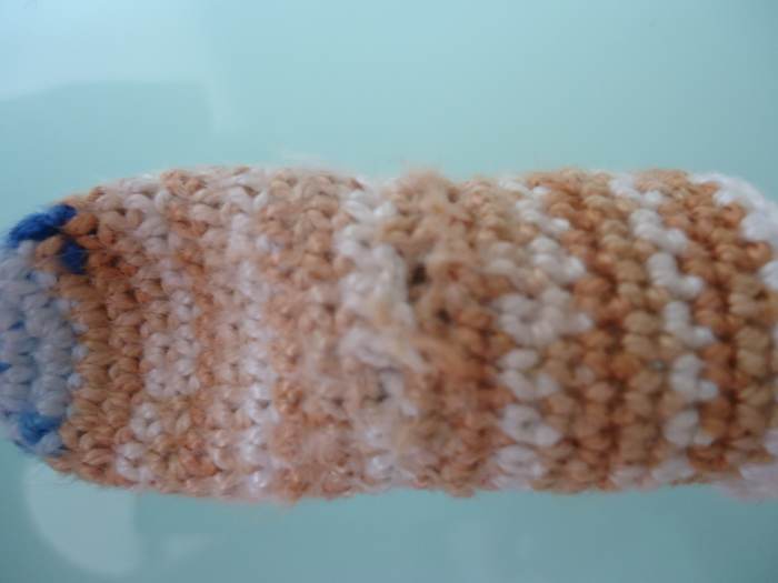 There is now a hole in the middle of the thimble. The cotton is also showing signs of felting and sometimes goes into my new projects.
