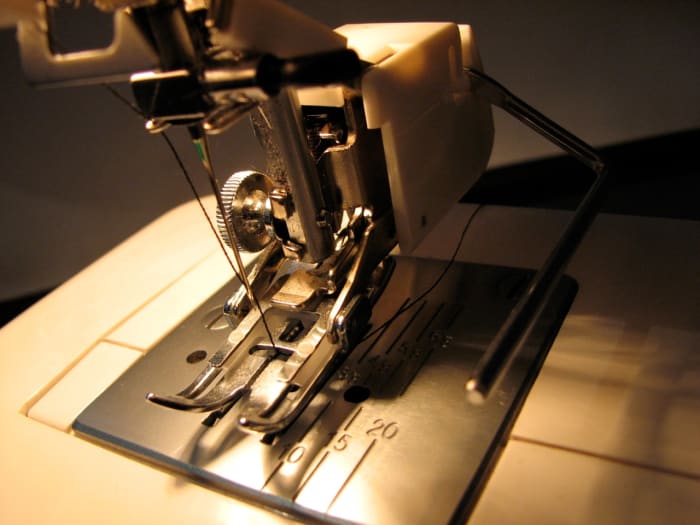 My sewing machine's walking foot - essential when sewing multiple or thick layers together!