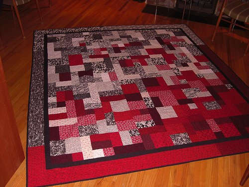 This Yellow Brick Road uses squares and rectangles. The focus is on the fabric, and there are few tricky intersections.