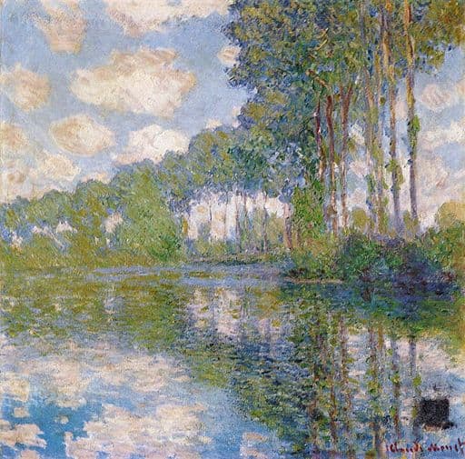 Beautiful color palette and composition in this painting by Monet.
