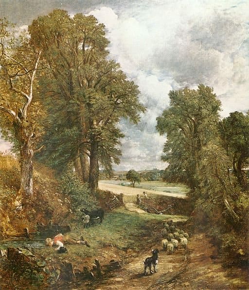 With a few well-placed sky holes John Constable rendered the structure of these trees. The Cornfield - 1826, John Constable.