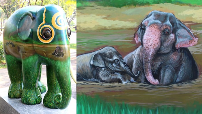 'Tusk' is an elephant model created to represent the need for conservation. Together with habitat destruction, the ivory trade for elephant tusks is the main issue in the conservation of elephants.The model features painted elephant designs