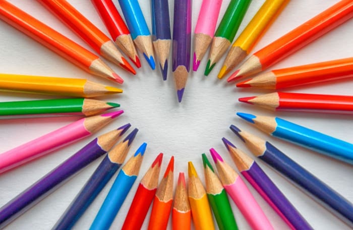 If you will notice in this photo, these are the triangular shaped pencils by Staedtler-Mars, the CE series. These sharpen beautifully and are very good for detail work, but soft enough for large areas of color.