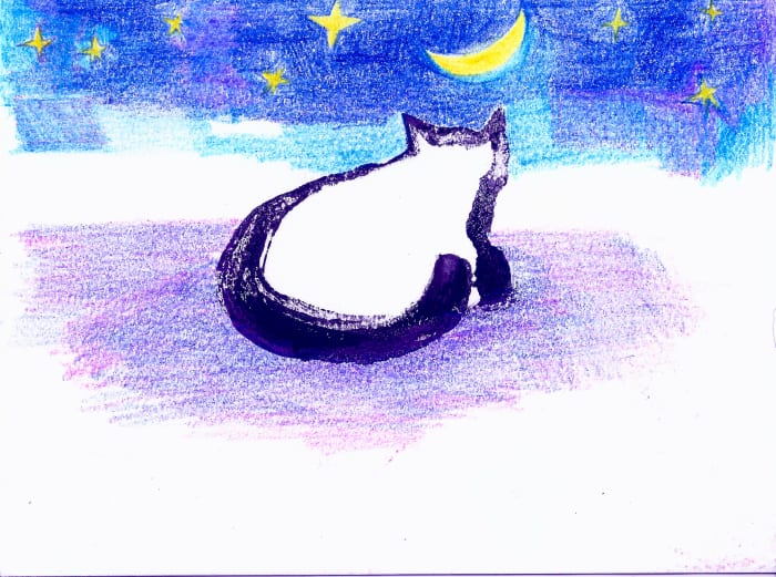 This greeting card was done using the Staedtler-Mars CE series. There is graininess, but the texture is much more delicate.
