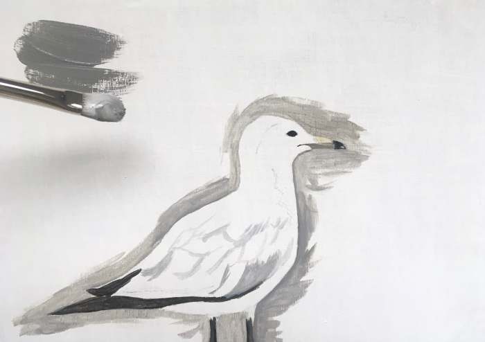 Blend your brush strokes well so you don't leave obvious brush marks in your first layer of paint.