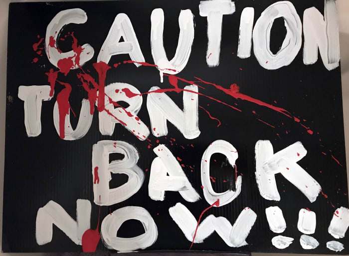CAUTION: TURN BACK NOW!!! I recycled a corrugated plastic yard sign with inexpensive metal stakes by painting it.