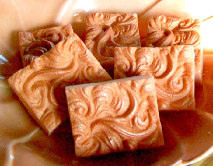 Another shampoo bar made with Liz Ardlady's formula: Scented with ylang-ylang and orange essential oils.