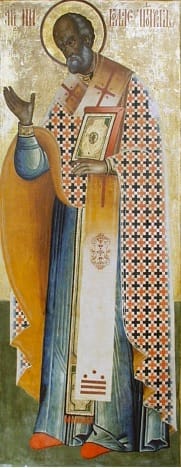 18th Century Russian Icon in Kizhi monastery, Karelia, Russia, Depicting Bishop St Nicholas