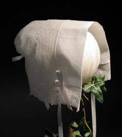The "magic hankie" can be carried by the bride and later made into a Christening bonnet for the first baby.