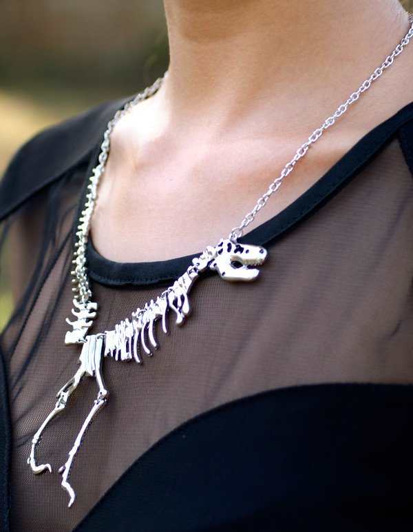 This eye-catching dinosaur skeleton necklace would make an awesome gift for a girl who likes cool, unusual jewelry.