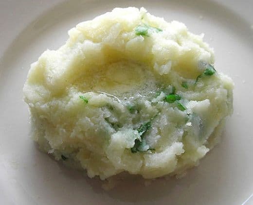 Champ is a traditional Irish potato dish that can be served any time of the year. Delicious with a knob of butter melting over the top!