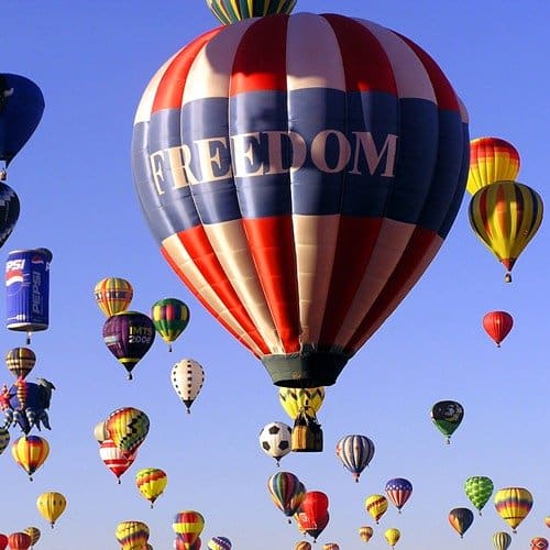 A hot-air balloon ride is just one of the innovative 'Experience Day' tickets you could give as a paper gift for a first wedding anniversary!
