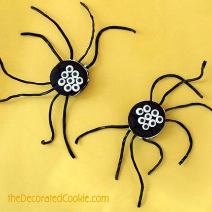 Oreo Cakester Spiders from The Decorated Cookie blog's guest post on CraftGossip.com
