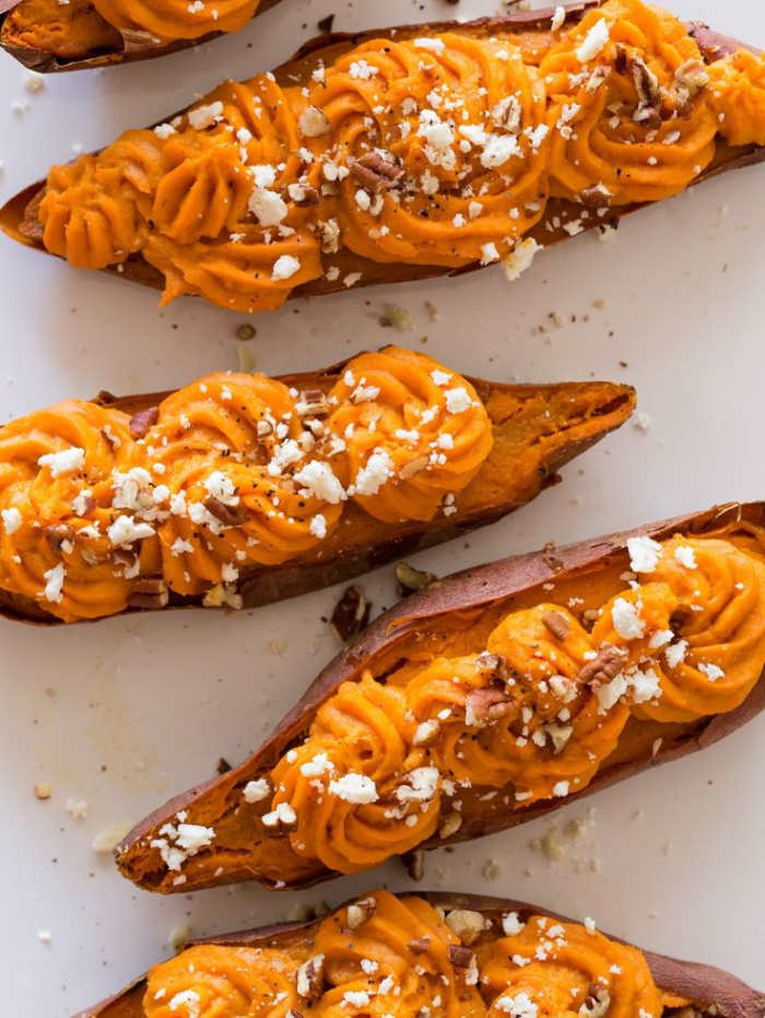 Thanksgiving traditions could use a little refreshing, and this twice-baked sweet potatoes will certainly do the trick.