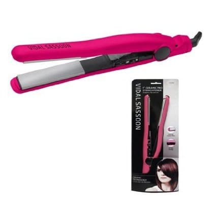 This Vidal Sassoon straightener works with any type of hair and has 25 different heat settings. It takes just 30 seconds to heat up to a professional high heat of 395 degrees F (200 degrees C).