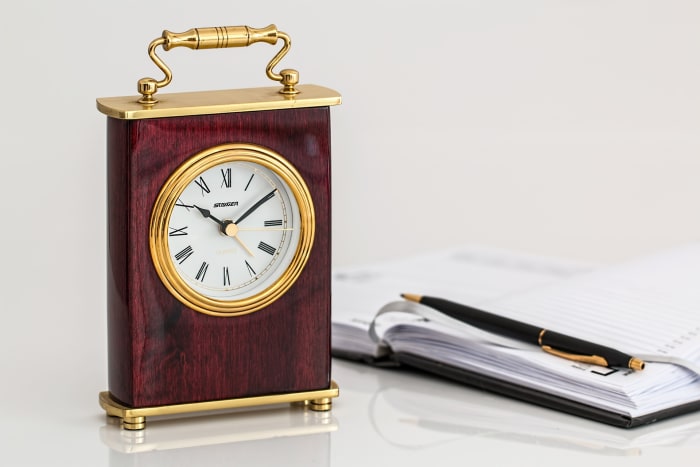 Carriage clocks, small desktop clocks, are a thoughtful gift for valued employees. You can make your gift extra special by having a small engraved plaque attached to the timepiece.