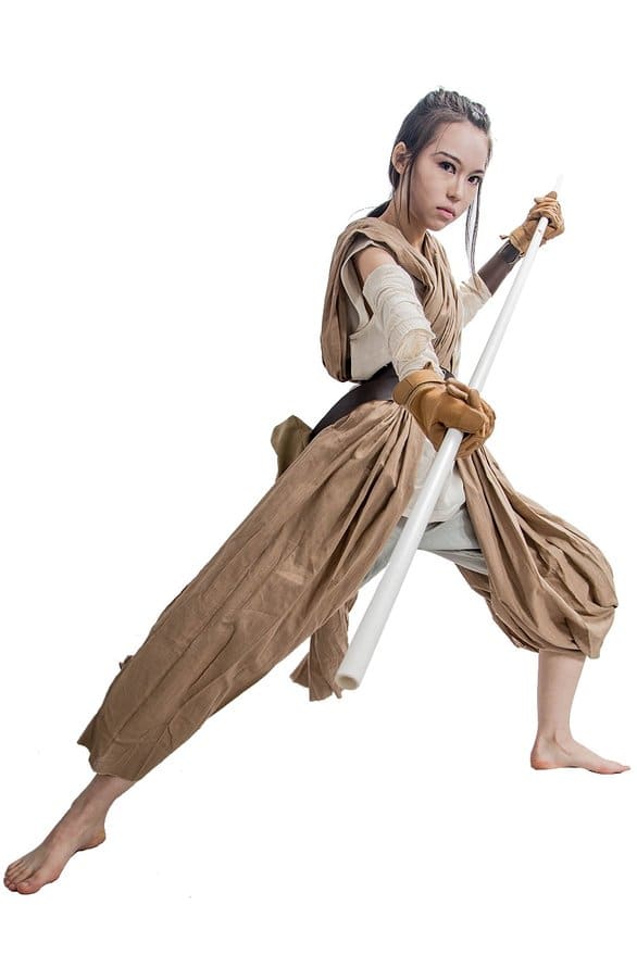 Cosplay costume if you want to dress up like Rey from Star Wars for Halloween or a comic-con