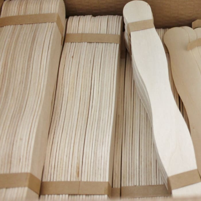These are the wavy sticks that we use in our product line - they are 8" jumbo wavy sticks, but you can always use Popsicle sticks instead!