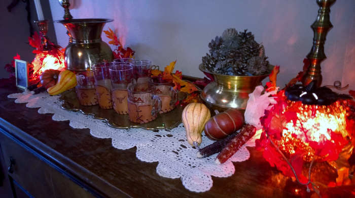 This is an image of traditional style holiday decor. Imperfections in the finish of the antique add to the charm. Reduce your worry about your own holiday decor by allowing imperfections and remembering that you don't always have to reach the stars.