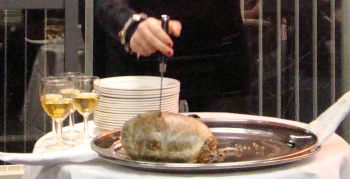 Plunging the dagger into the haggis