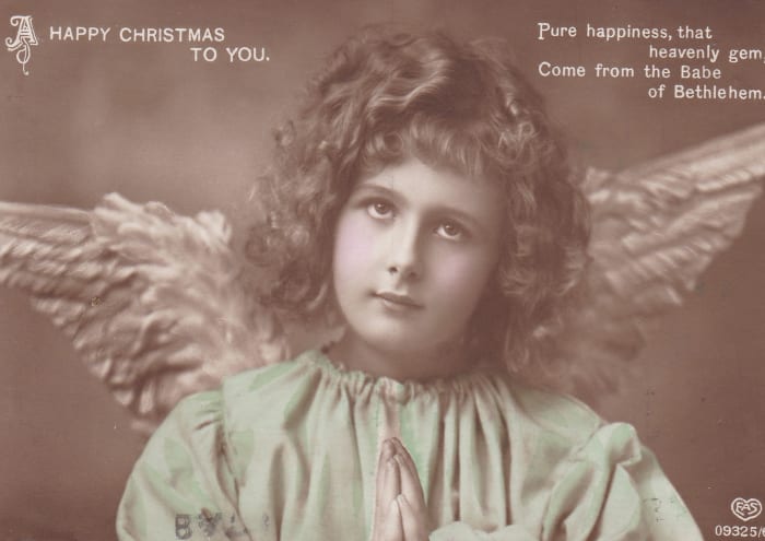 British and American Santas are typically accompanied by elves or, sometimes, angels.