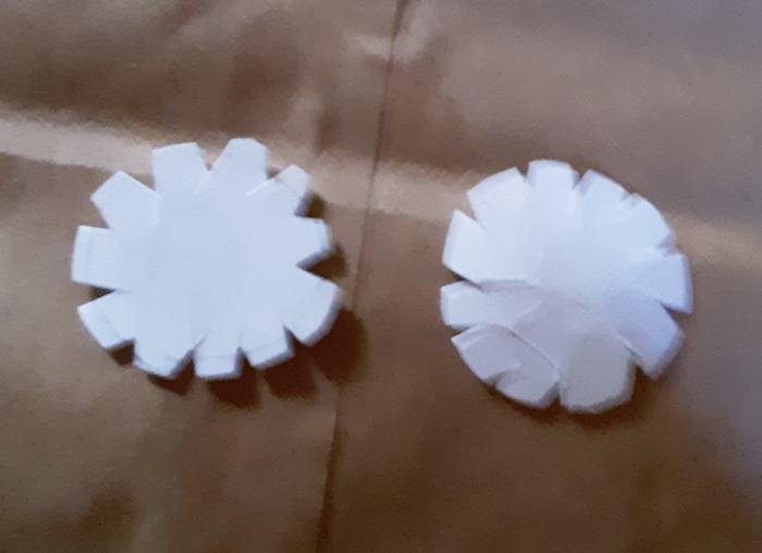 I frayed the circles to make it easier to glue on. Just paper will work, but you may use cardstock or thin cardboard for durability.