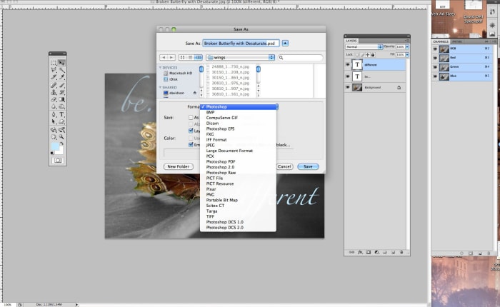 Saving as a .PSD will allow you to save the image with the layers in tact. This way you can go back and edit specific layers.