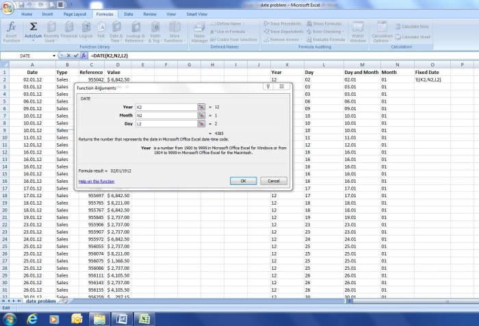 Create a new column for the fixed date and use the DATE function to put together the Year-month-day.