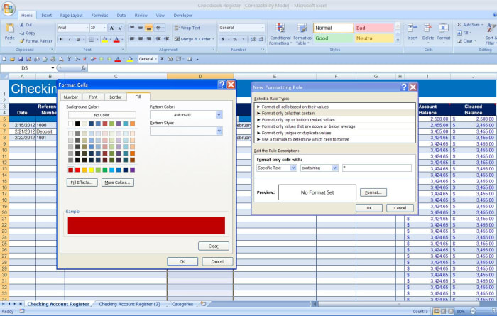 How to Create a Checkbook Register in Excel - TurboFuture - Technology