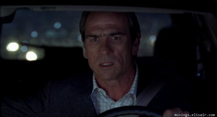 Jones brings his world-weary features to the picture to good effect but doesn't convince as a man of action. The role requires someone a smidge younger.