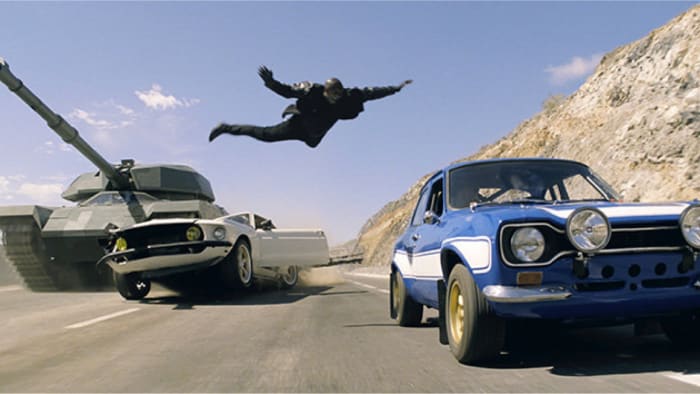 The film's trademark nitrous-fuelled action is ramped up even further with its mix of street racing, shootouts, stunt driving and fisticuffs.