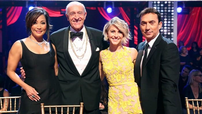 Judges on "Dancing With the Stars": Carrie Ann Inaba, Len Goodman, Julianne Hough, and Bruno Tonioli