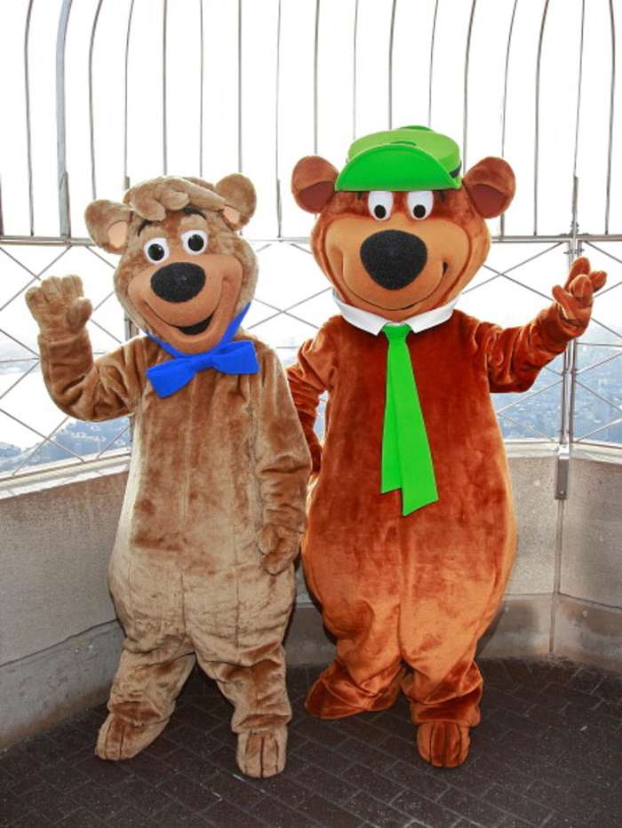 It was the use of a person in a Yogi Bear costume that sold executives on the Banana Splits idea. (Pictured are costumes from ~2010, not vintage 1960s costumes.)