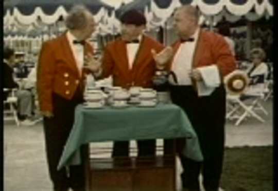 41 new Three Stooges segments were filmed to be included alongside the 130 cartoons. The Stooges were noticeably aged, leading to less slapstick as they could no longer perform most of their iconic routines