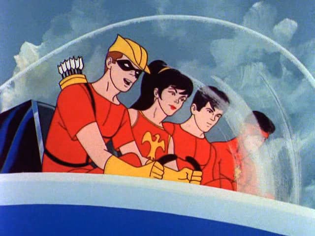 The Teen Titans segment featured the original lineup (sans Robin): Speedy, Wonder Girl, Aqualad, and Kid Flash.