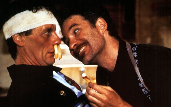 Palin (left) and Kline (right) are supremely funny, playing polar opposites as an animal-loving goon and psychotic ex-CIA operative respectively.