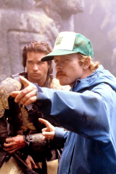 Kilmer, seen here with director Ron Howard (right), would meet his wife Joanne Whalley - they married the year the film was released.