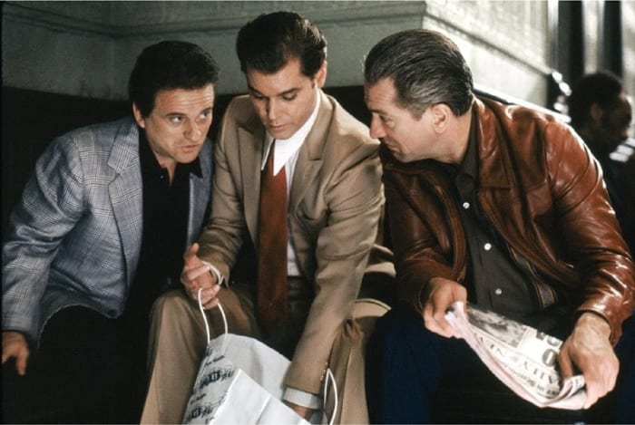 As good as Liotta (centre) and De Niro (right) are, it's Pesci (left) who steals the show with a performance for the ages as Tommy DeVito.