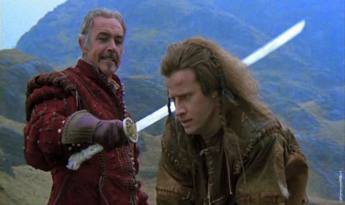Connery (left) and Lambert (right) have great fun as the two immortal warriors, despite the confusion regarding their accents.