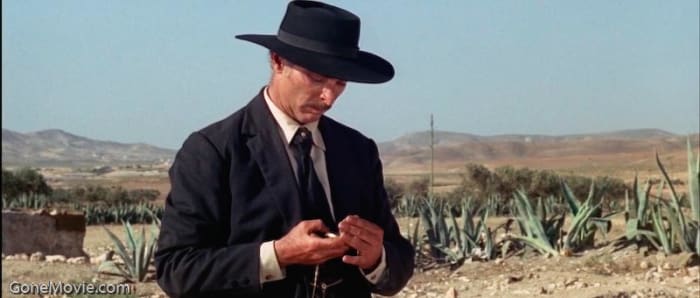 Together with Volontè's villain, Van Cleef is the third member of a memorable and intriguing triangle at the head of the film - his calm exterior a notable contrast with the others.