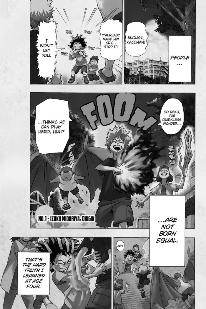 This scene is shown in both the manga and the anime, exhibiting the 'childhood friends' equation of this trope.