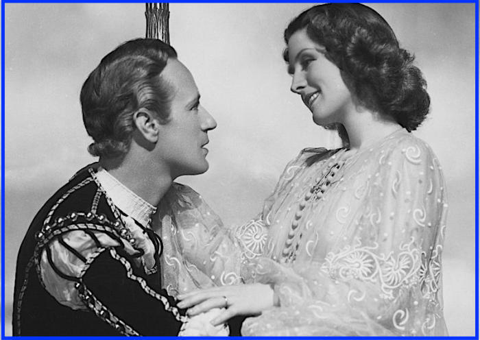 Here are Leslie Howard and Norma Shearer in a scene from 1936's "Romeo and Juliet." His many off-screen affairs gave him plenty of practice for the role of Romeo.