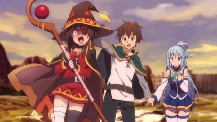 Given the choices of going straight to heaven or living another life in a fantasy world, Kazuma Satou picks the most obvious choice.