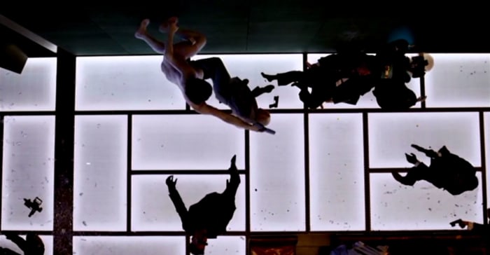 Ghost in the Shell incorporates several action set pieces over the course of the film. In this particular scene, the Major faces off against the assassins sent by Kuze to eliminate a Hanka scientist at the conference early in the film.