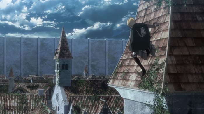 Believing there is still chance to stop the bloodshed, Armin attempts to reason with his former comrade Bertholdt.