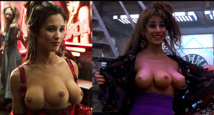 Doesn't even make any sense why the three-titted hooker shows up in the remake. Doesn't establish that there are mutants or anything like that in the newer version.